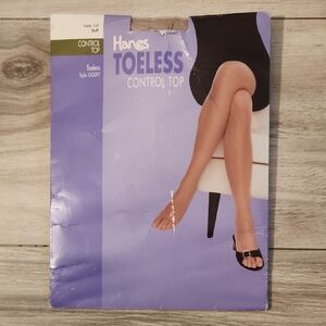 Hanes Toeless Control Top Pantyhose Color Buff Size CD